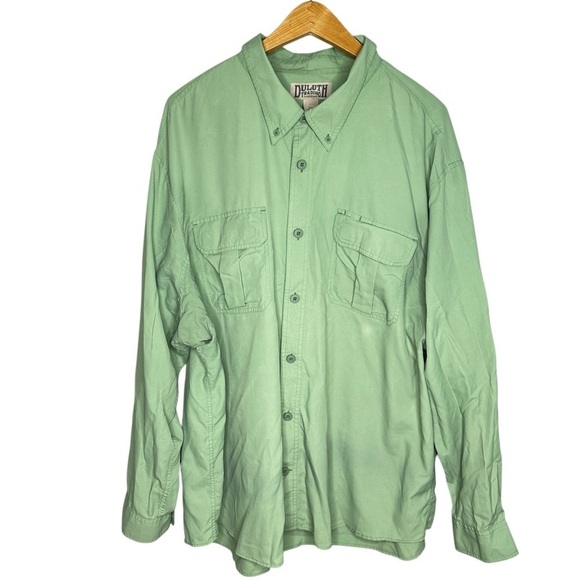 Duluth Trading Co Men’s Green Button-Up Shirt Size 3XL - Picture 1 of 5